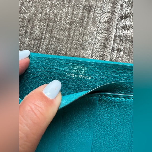 💥HOT  Pick🔥HERMES Bearn Taurillon Clemence Leather Long H Logo Bifold Wallet - Picture 7 of 17